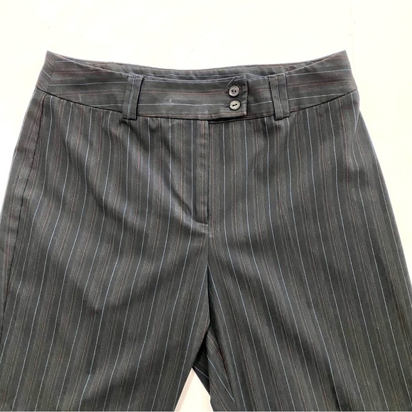 Career Black Pinstripe Straight Leg Slacks Pants 10 Office Siren Corpcore Office - Picture 4 of 10